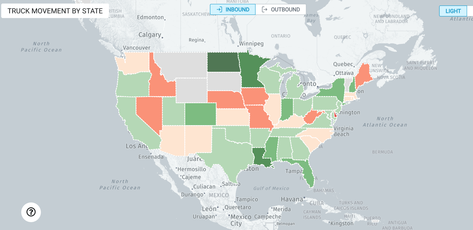 Truck Movement By State Map