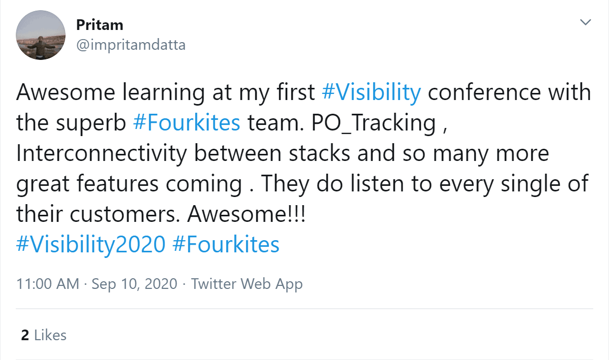 Visibility Conference Tweet