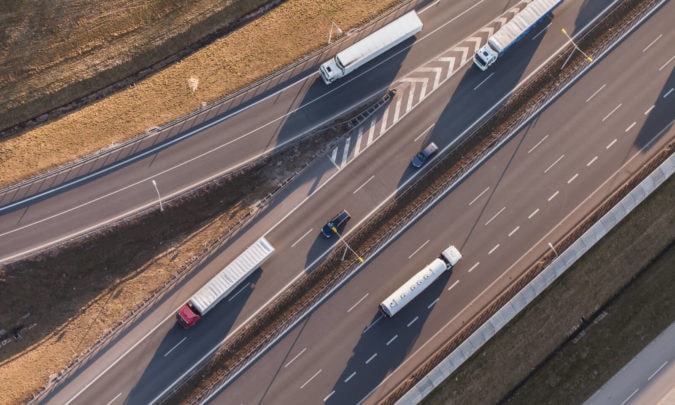 Trucks on highway