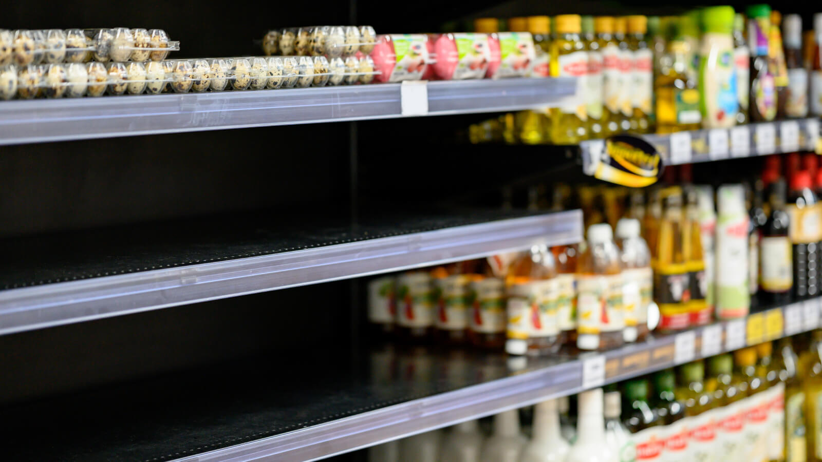 empty grocery shelf due to stockout