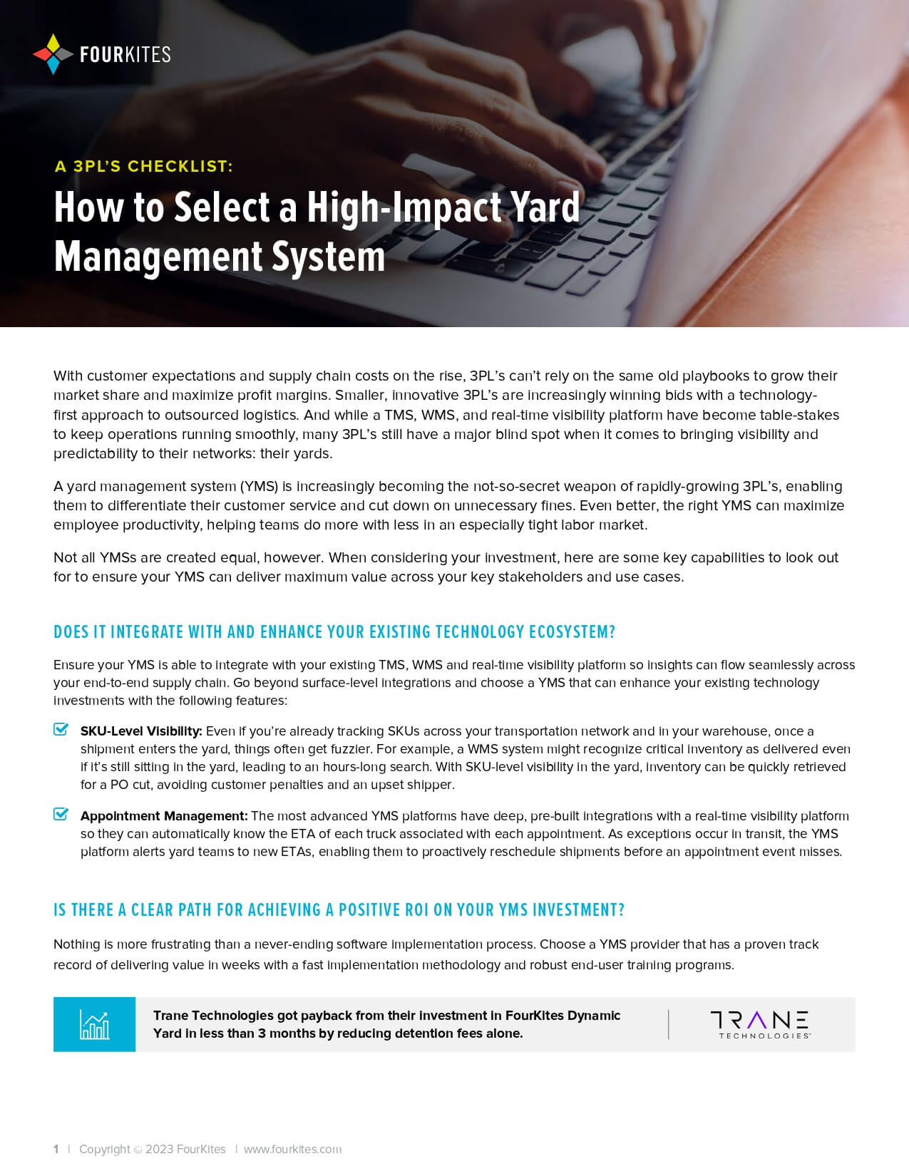 YMS Checklist Infographic on how to select a high-impact yard management system